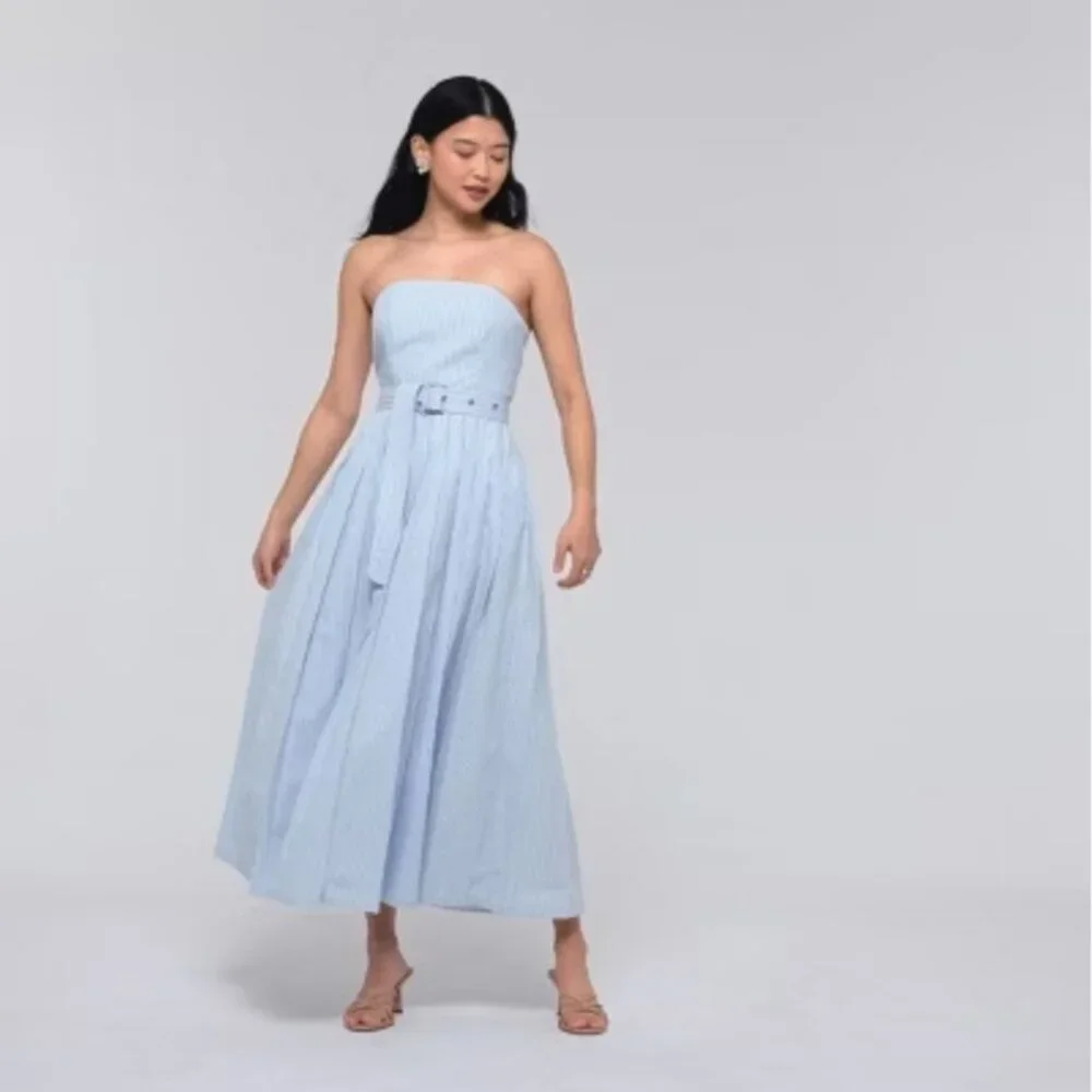 A New Day Belted Midi Bandeau Dress NWT Striped - Picture 4 of 12